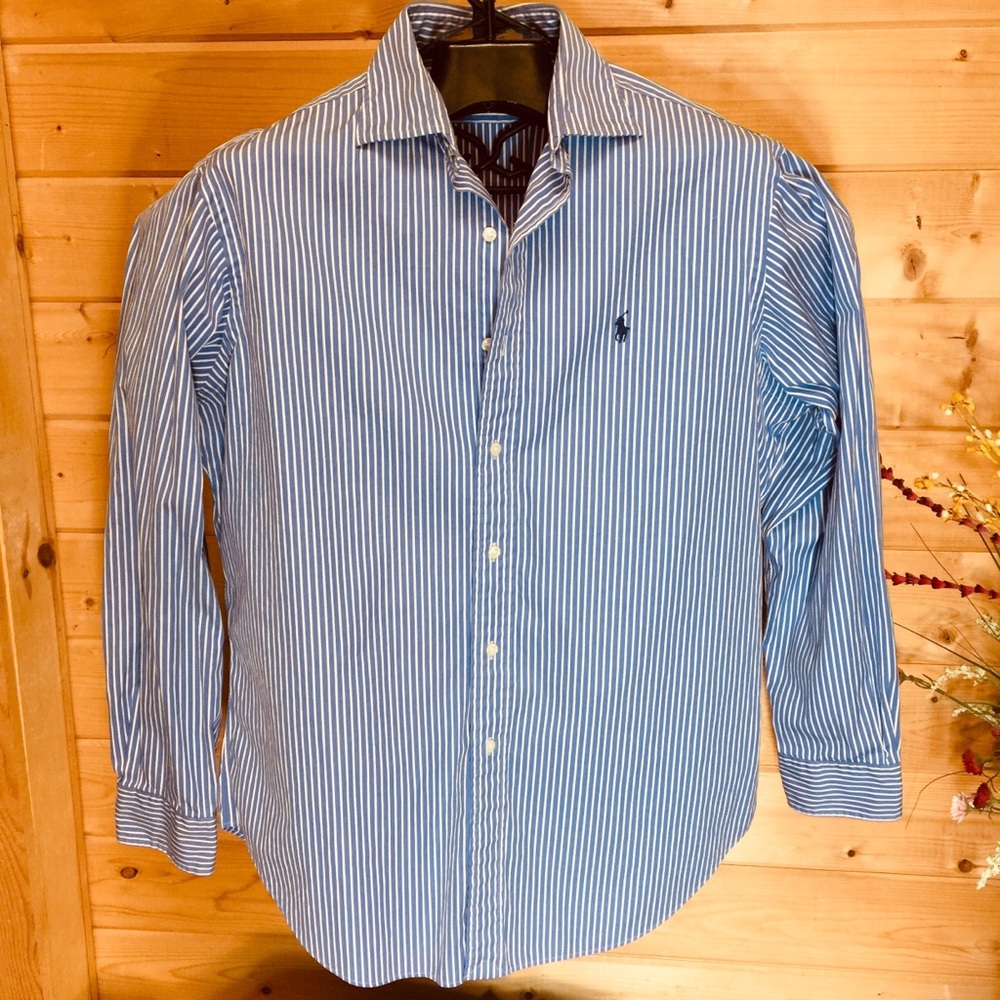 Polo Ralph Lauren blue stripe shirt Sz Large